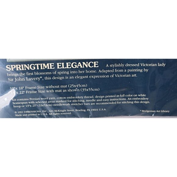 Vintage Springtime Elegance - Crewel Embroidery Kit - Sunset Dimensions NOS Seal - Picture 3 of 5